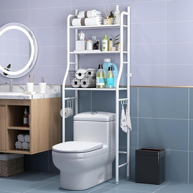 3-Tier Toilet Storage Rack – Over-Toilet Organizer & Space-Saving Bathroom Shelf UAE