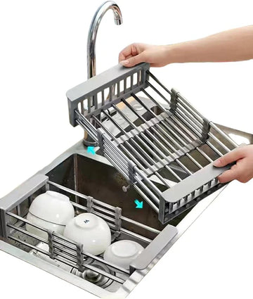 Kitchen Drain Rack – Space‑Saving Dish & Utensil Organizer with Efficient Drainage