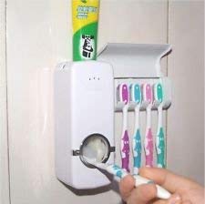 Wall-Mounted Toothpaste Dispenser & Toothbrush Holder – Family Bathroom Organizer UAE