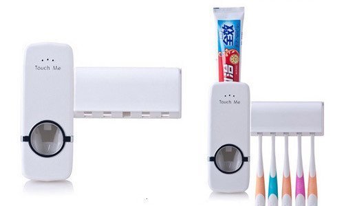 Wall-Mounted Toothpaste Dispenser & Toothbrush Holder – Family Bathroom Organizer UAE
